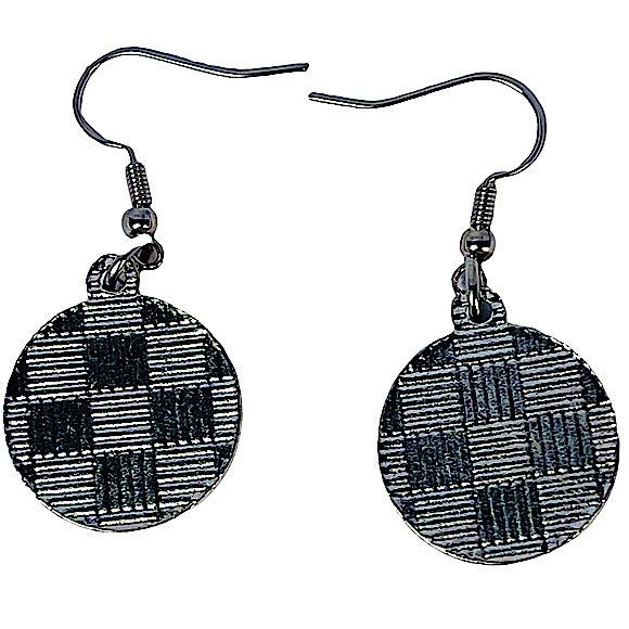 Woven Rainbow Striped Fabric Charm Dangly Earrings NEW - Picture 6 of 6